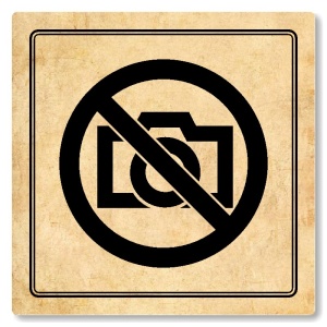 Zákaz fotogravování, 80x80mm, pergamen, Utah